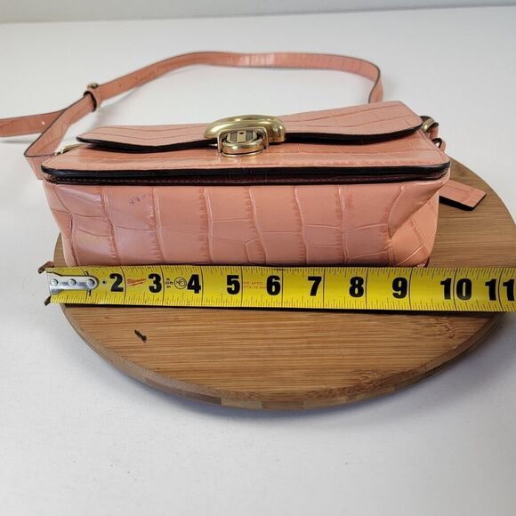 Coach Studio Shoulder Bag Brass Coral Croc Embossed Leather Purse Crossbody - Picture 11 of 16